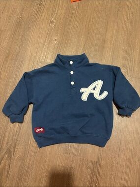 Zara Navy Pullover Sweatshirt with Cream 'A' Patch